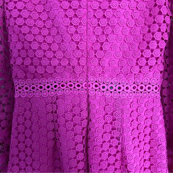 Saylor Kerrianne Eyelet Mini Dress in Magenta Size XS - Picture 10 of 14